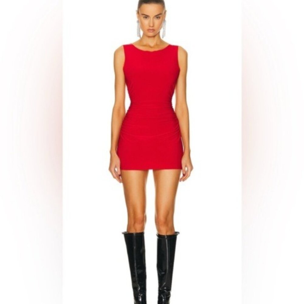 NWT Norma Kamali Sleeveless Pickleball Mini Dress in Tiger Red NEW FWRD